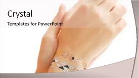  Presentation with flash - Presentation theme consisting of silver and golden flash tattoo on female wrist over white background background and a sky blue colored foreground