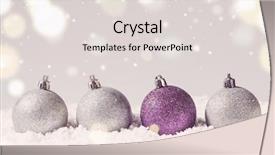  Presentation with silver purple - Theme having purple decorative christmas ball background and a lemonade colored foreground