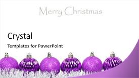  Presentation with white christmas - Presentation theme consisting of silver ball - purple christmas baubles on white background and a  colored foreground