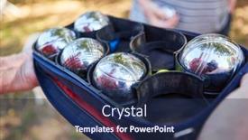  Presentation with competition - Presentation with silver-balls-in-boules background and a navy blue colored foreground