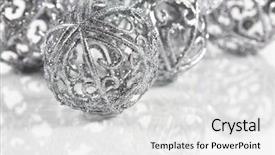  Presentation with silver fern black white flag - Audience pleasing PPT theme consisting of silver balls on white background backdrop and a  colored foreground