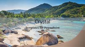  Presentation with crystal - PPT theme with silver beach crystal beach beach background and a light blue colored foreground