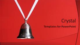  Presentation with silver - Beautiful presentation theme featuring silver bell isolated on red backdrop and a red colored foreground