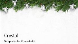  Presentation with silver christmas - PPT theme enhanced with silver bells - christmas background background and a white colored foreground