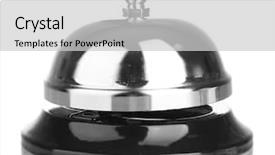  Presentation with bell service - Audience pleasing PPT theme consisting of silver bells - service bell isolated on white backdrop and a light gray colored foreground