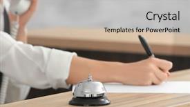  Presentation with bell service - Audience pleasing slide deck consisting of silver bells - service bell on desk backdrop and a light gray colored foreground