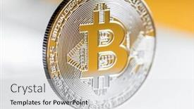  Presentation with reflection - PPT theme consisting of silver-bitcoin-close-up background and a light gray colored foreground