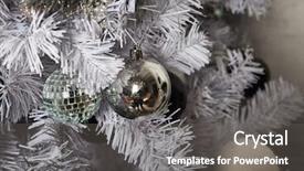  Presentation with christmas tree - PPT layouts having silver blackchristmas background presents - christmas tree decoration close up background and a  colored foreground