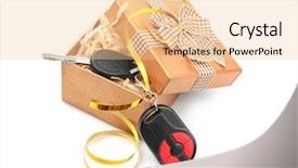  Presentation with an open gift box - Presentation theme consisting of silver blackchristmas background presents - gift box with car key background and a lemonade colored foreground