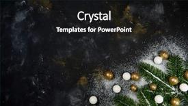  Presentation with flat - Audience pleasing theme consisting of silver blackchristmas background presents - present box and decorations backdrop and a black colored foreground