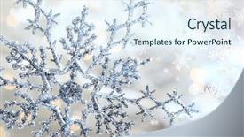  Presentation with shimmering - PPT theme consisting of silver blue snowflake background and a sky blue colored foreground