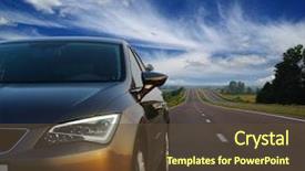  Presentation with car - Amazing theme having silver car and backdrop and a tawny brown colored foreground