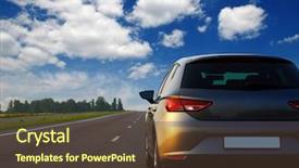  Presentation with green technology - Presentation design consisting of silver car and background and a tawny brown colored foreground