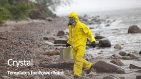  Presentation with case - PPT layouts having silver case walking in water background and a gray colored foreground