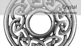  Presentation with celtic - Beautiful slide deck featuring silver celtic brooch in isolated backdrop and a light gray colored foreground