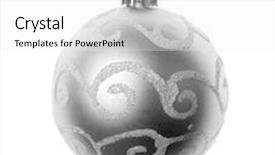  Presentation with silver christmas - Cool new theme with silver christmas ball on white background backdrop and a white colored foreground