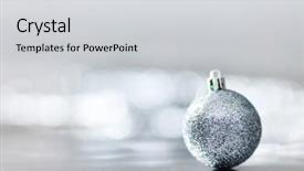  Presentation with silver christmas - PPT layouts enhanced with silver christmas ball background and a light gray colored foreground