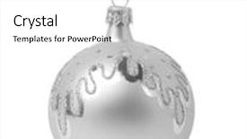  Presentation with silver christmas - PPT theme featuring silver christmas ball background and a white colored foreground