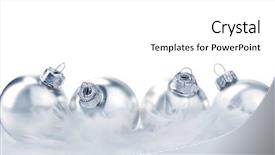  Presentation with silver christmas - Theme having silver christmas balls isolated background and a white colored foreground