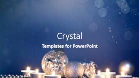  Presentation with sparkling lights - Amazing PPT theme having silver-christmas-balls-over-sparkling backdrop and a ocean colored foreground