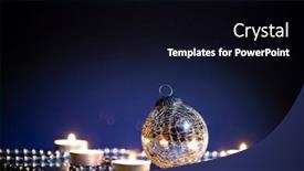  Presentation with sparkling lights - PPT theme with silver-christmas-balls-over-sparkling background and a black colored foreground