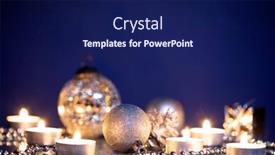 Presentation with sparkling lights - Audience pleasing PPT theme consisting of silver-christmas-balls-over-sparkling backdrop and a navy blue colored foreground