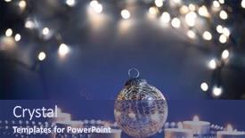  Presentation with sparkling lights - Presentation theme with silver-christmas-balls-over-sparkling background and a ocean colored foreground