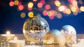  Presentation with sparkling lights - Presentation enhanced with silver-christmas-balls-over-sparkling background and a coral colored foreground