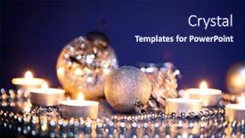  Presentation with sparkling lights - Amazing presentation theme having silver-christmas-balls-over-sparkling backdrop and a navy blue colored foreground