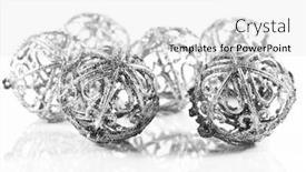 Presentation with silver christmas - PPT theme having silver christmas balls background and a white colored foreground
