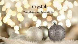  Presentation with sparkle - PPT theme with silver christmas balls background and a lemonade colored foreground