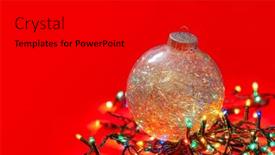  Presentation with glowing lights - Theme enhanced with silver-christmas-bauble-illuminated background and a black colored foreground