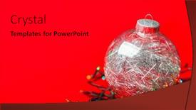  Presentation with glowing lights - Slide set consisting of silver-christmas-bauble-illuminated background and a dark gray colored foreground