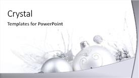  Presentation with silver christmas - PPT layouts enhanced with silver christmas bauble on white background and a white colored foreground