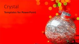  Presentation with glowing lights - Presentation theme featuring silver-christmas-bauble-with-glowing background and a black colored foreground