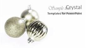  Presentation with silver christmas - Slides featuring silver christmas baubles against white background with space for text background and a white colored foreground