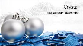  Presentation with silver christmas - Cool new slides with silver christmas baubles backdrop and a  colored foreground