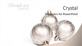  Presentation with silver christmas - Presentation theme having silver christmas baubles background and a white colored foreground