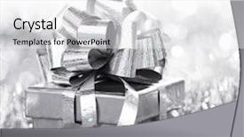  Presentation with silver christmas - Cool new theme with silver christmas card close up backdrop and a white colored foreground