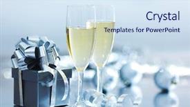  Presentation with silver christmas - Cool new presentation theme with silver christmas card macro close backdrop and a  colored foreground