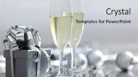  Presentation with silver christmas - PPT layouts featuring silver christmas card background and a light gray colored foreground