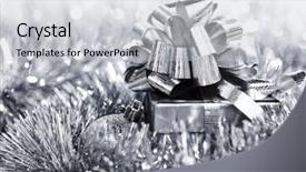  Presentation with silver christmas - Amazing slides having silver christmas card backdrop and a light gray colored foreground