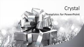  Presentation with sparkle - PPT layouts consisting of silver christmas card background and a white colored foreground