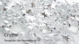  Presentation with silver christmas - Audience pleasing PPT layouts consisting of silver christmas decoration- stars isolated backdrop and a light gray colored foreground