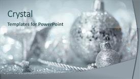  Presentation with silver christmas - Presentation theme enhanced with silver christmas decorations background and a lemonade colored foreground