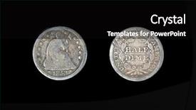  Presentation with liberty - Presentation theme consisting of silver coins - antique 1853 liberty seated half background and a black colored foreground