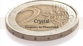  Presentation with blank whiteboard isolated on white - Slides with silver coins - euro coin isolated background and a coral colored foreground