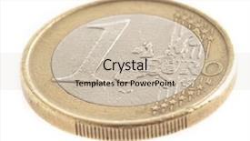  Presentation with euro - Slides enhanced with silver coins - euro coin isolated background and a soft green colored foreground