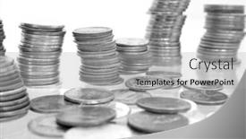  Presentation with silver - PPT layouts having silver-coins background and a light gray colored foreground