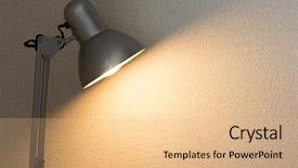  Presentation with front desk - Amazing slide deck having silver desk lamp or arm backdrop and a lemonade colored foreground